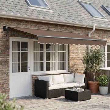 Tenda retrattile Tortora 4,5 × 3 m Poliestere e Metallo