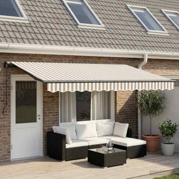 Tenda retrattile Grigio chiaro e bianco 450 × 350 cm