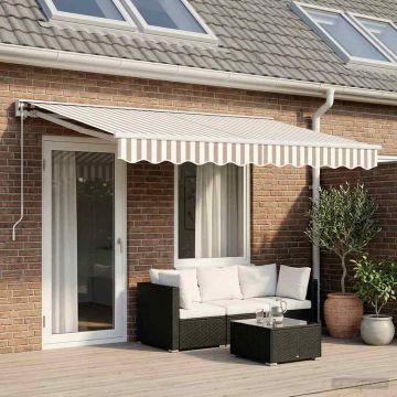 Tenda retrattile manuale Grigio chiaro e bianco 4,5 × 3,5 m