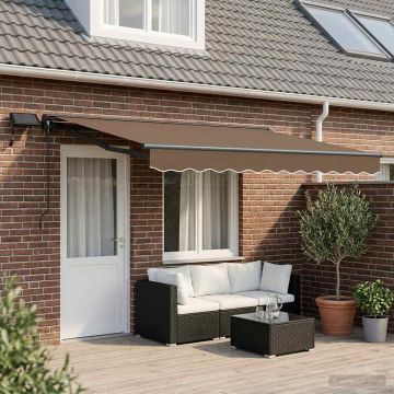 Cornice per Tenda Manuale con LED Tortora 4,5 × 3,5 m
