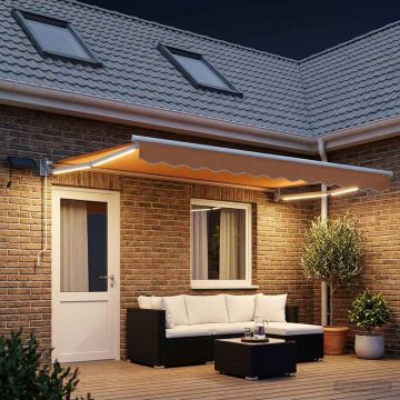 Tenda retrattile manuale con LED Sabbia