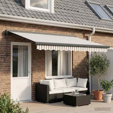 Tenda retrattile Grigio chiaro e bianco 500 × 300 cm