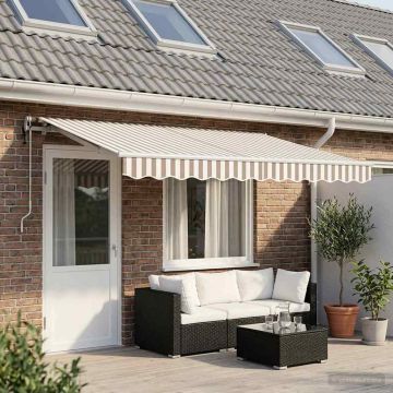 Tenda retrattile Grigio chiaro e bianco 500 × 350 cm