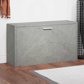 Scarpiera Grigio Cemento 80x24x45 cm in Legno Multistrato