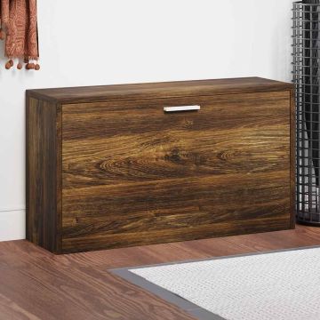 Scarpiera Rovere Fumo 80x24x45 cm in Legno Multistrato