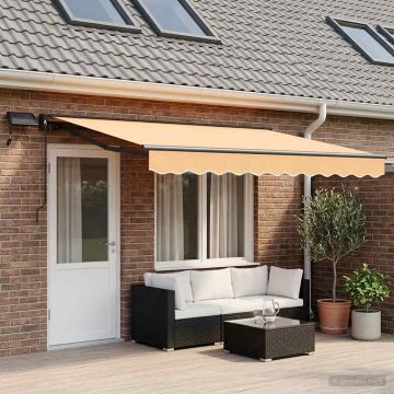 Cornice per Tenda Manuale con LED Sabbia 5 × 3,5 m
