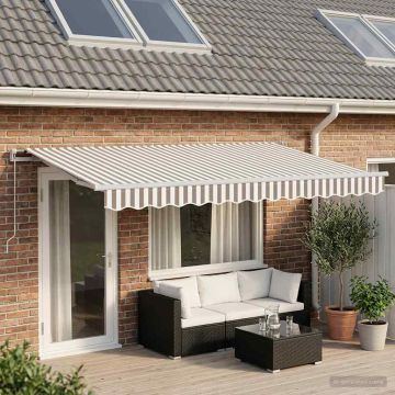 Tenda retrattile Grigio chiaro e bianco 600 cm