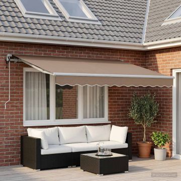 Tenda retrattile Tortora 600 × 300 cm Tessuto e Alluminio