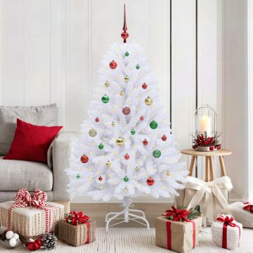 Albero di Natale Artificiale con Rami Pieghevoli Bianco 150 cm