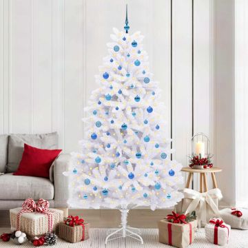 Albero di Natale Artificiale con Rami Pieghevoli Bianco 210 cm