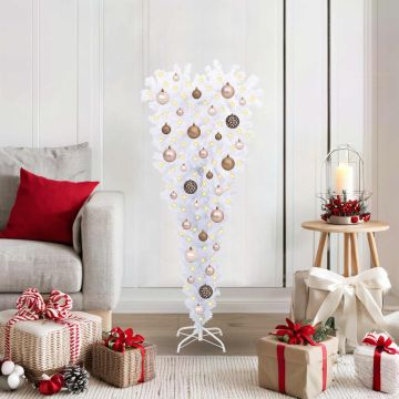 Albero di Natale artificiale Bianco 120 cm PVC e Acciaio