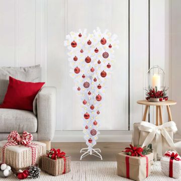 Albero di Natale artificiale Bianco 120 cm PVC e Acciaio