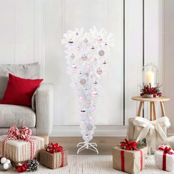 Albero di Natale artificiale Bianco 120 cm PVC e Acciaio