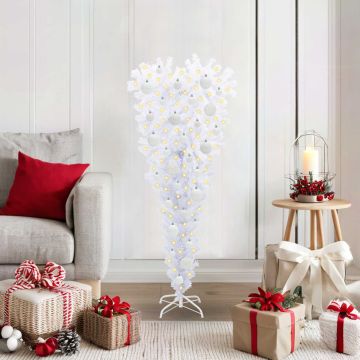 Albero di Natale artificiale Bianco 120 cm PVC e Acciaio