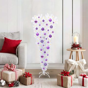 Albero di Natale artificiale Bianco 120 cm PVC e Acciaio