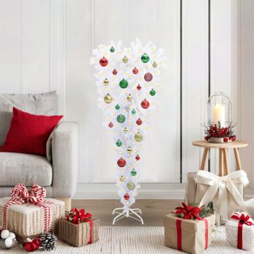 Albero di Natale artificiale Bianco 120 cm PVC e Acciaio