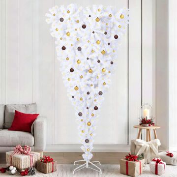 Albero di Natale artificiale Bianco 240 cm PVC e Acciaio