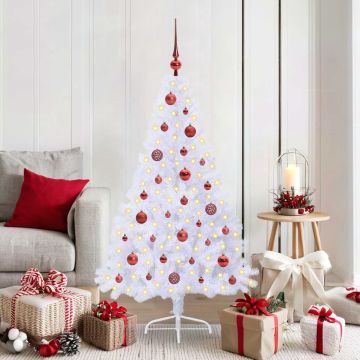 Albero di Natale artificiale Bianco 150 cm PVC e Acciaio