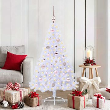 Albero di Natale artificiale Bianco 150 cm PVC e Acciaio