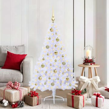Albero di Natale artificiale Bianco 150 cm PVC e Acciaio