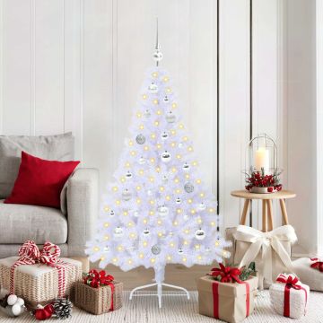 Albero di Natale artificiale Bianco 150 cm PVC e Acciaio