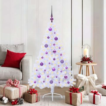 Albero di Natale artificiale Bianco 150 cm PVC e Acciaio
