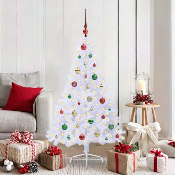 Albero di Natale artificiale Bianco 150 cm PVC e Acciaio