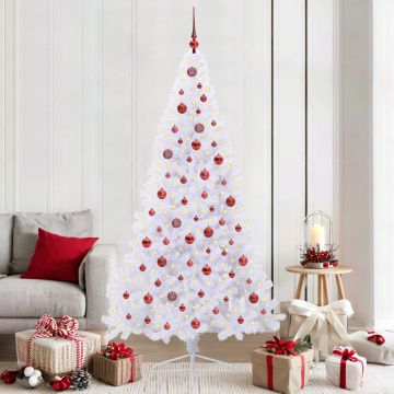 Albero di Natale artificiale Bianco 210 cm PVC e Acciaio