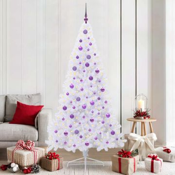 Albero di Natale artificiale Bianco 210 cm PVC e Acciaio