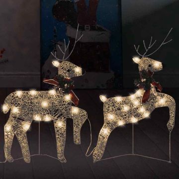 Renne di Natale 2 pz Oro 40 LED