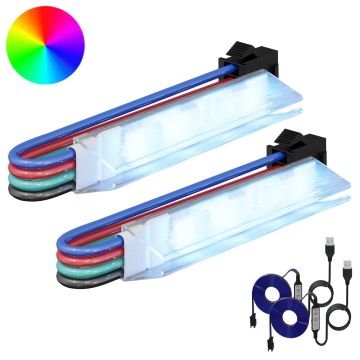Striscia LED 2 pz Nero e Bianco Rame e plastica