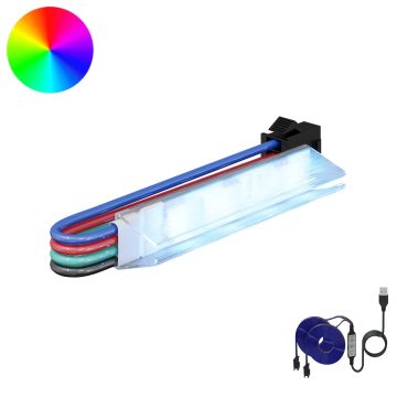 Striscia LED 2 pz Nero e Multicolore Rame e plastica