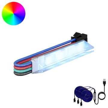Striscia LED 2 pz Nero e Multicolore Rame e plastica