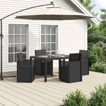 Set da Pranzo per Giardino 5 pz Antracite PP