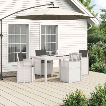 Set da Pranzo per Giardino 5 pz Bianco e Antracite PP