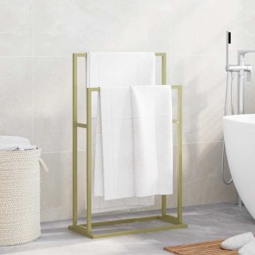Portasciugamani da Pavimento Oro 48x24x78,5 cm in Ferro