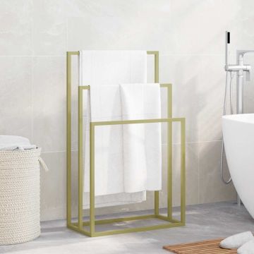 Portasciugamani da Pavimento Oro 48x24x79cm in Ferro