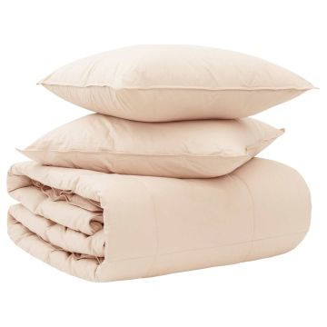 Set di Piumoni 2 pz 140 x 220 cm Tutte le stagioni Beige