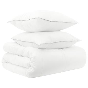 Set di Piumoni 3 pz 200 x 200 cm Tutte le stagioni Bambù Bianco
