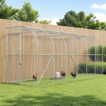 Gabbia per Polli Contro il Muro Argento 600 x 150 x 215 cm