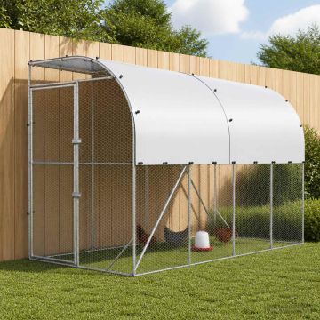 Gabbia per Polli Contro il Muro Argento 600 x 150 x 215 cm