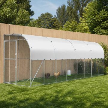 Gabbia per Polli Contro il Muro Argento 600 x 150 x 215 cm