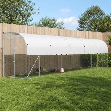 Gabbia per Polli Contro il Muro Argento 600 x 150 x 215 cm