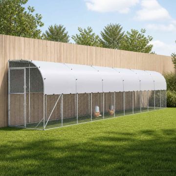 Gabbia per Polli Contro il Muro Argento 600 x 150 x 215 cm