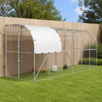 Gabbia per Polli Contro il Muro Argento 600 x 100 x 215 cm