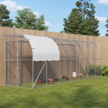 Gabbia per Polli Contro il Muro Argento 800 x 100 x 215 cm
