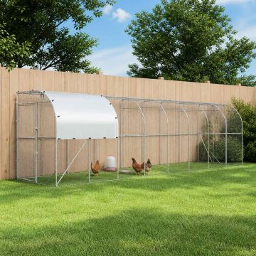 Gabbia per Polli Contro il Muro Argento 1000 x 100 x 215 cm
