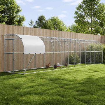 Gabbia per Polli Contro il Muro Argento 1200 x 100 x 215 cm