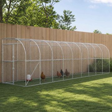 Gabbia per Polli Contro il Muro Argento 600 x 150 x 215 cm