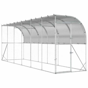 Gabbia per Polli Contro il Muro Argento 600 x 150 x 215 cm